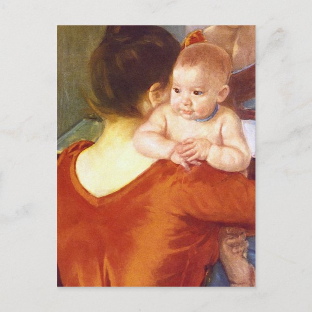 Postal Madre e hijo por Pierre Renoir (Anverso)