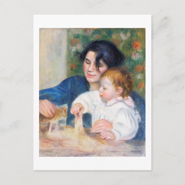 Postal Madre e hijo, Renoir (Anverso)