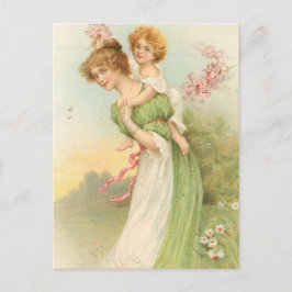 Postal Madre e hijo vintage