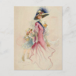 Postal Madre e hijo vintage