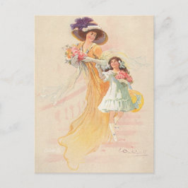 Postal Madre e hijo vintage