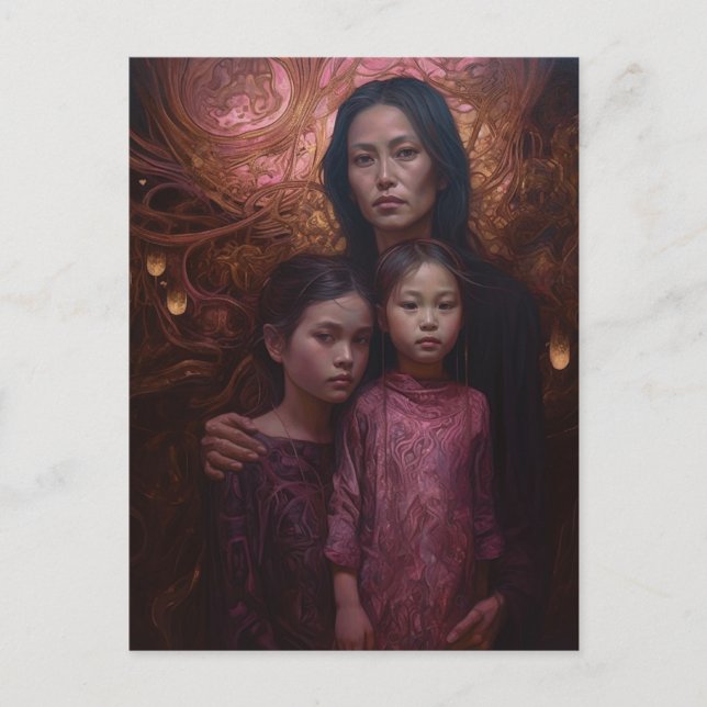 Postal Madre e hijos (Anverso)