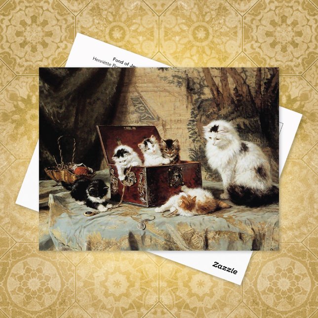 Postal Madre Gata Gatitos Henriëtte Ronner-Knip (Subido por el creador)