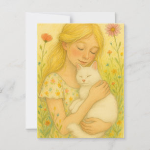Postal Madre gata gitana blanca