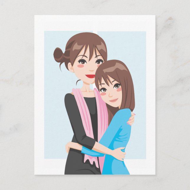 Postal Madre hija amor (Anverso)