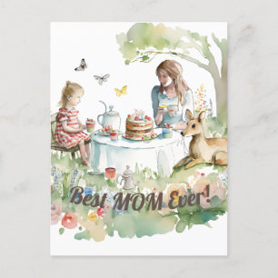 Postal Madre hija Fiesta de té