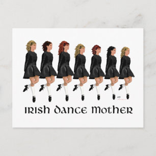 Postal Madre irlandesa de baile de paso - Línea de bailar