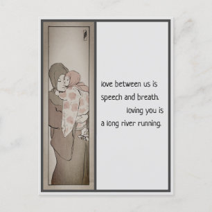 Postal Madre japonesa e hijo postales, posts de amor verd