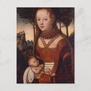 Postal Madre joven con hijo