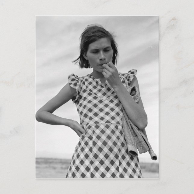 Postal Madre joven en California en 1937 (Anverso)