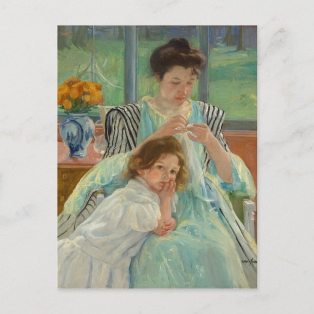 Postal Madre joven masticando (Anverso)