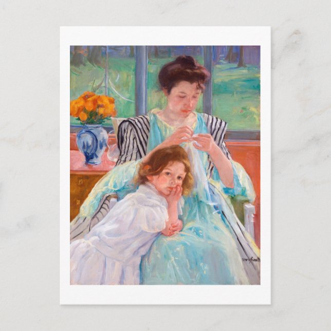 Postal Madre joven masticando, Mary Cassatt (Anverso)
