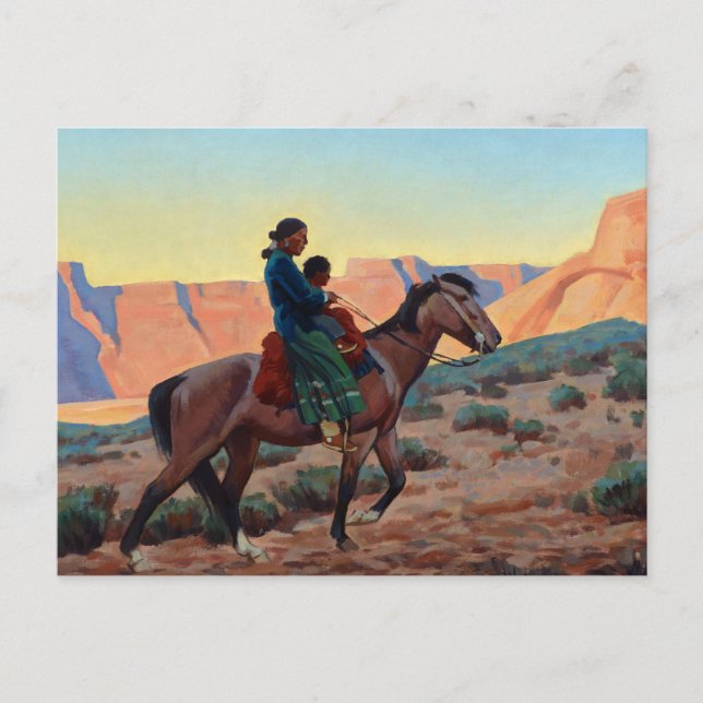 Postal Madre navajo, 1945, de Maynard Dixon (Anverso)