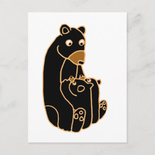 Postal Madre Oso Negro con Cubos
