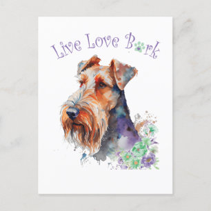 Postal Madre Perro Airedale Floral