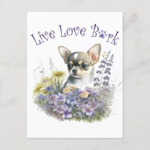 Postal Madre Perro Chihuahua Floral