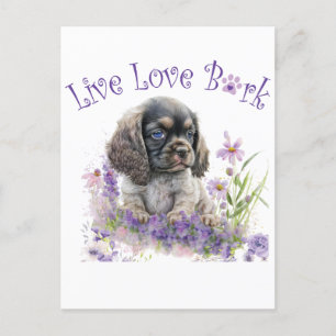 Postal Madre Perro Cocker Spaniel Floral