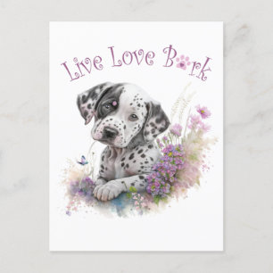 Postal Madre Perro Dálmata Floral