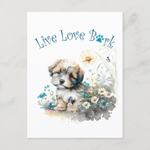 Postal Madre Perro Havanés Floral