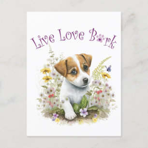 Postal Madre Perro Jack Russell Floral