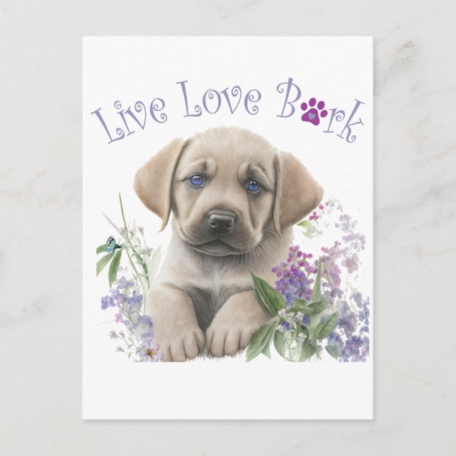 Postal Madre Perro Labrador Floral (Anverso)