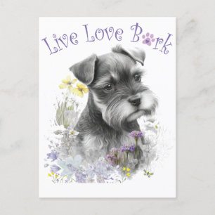 Postal Madre Perro Schnauzer Floral