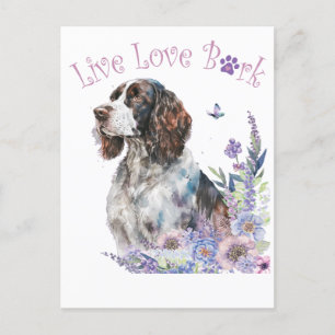 Postal Madre Perro Springer Spaniel Floral