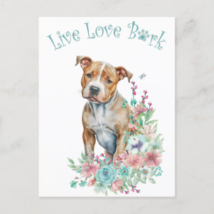 Postal Madre Perro Terrier Staffordshire Floral
