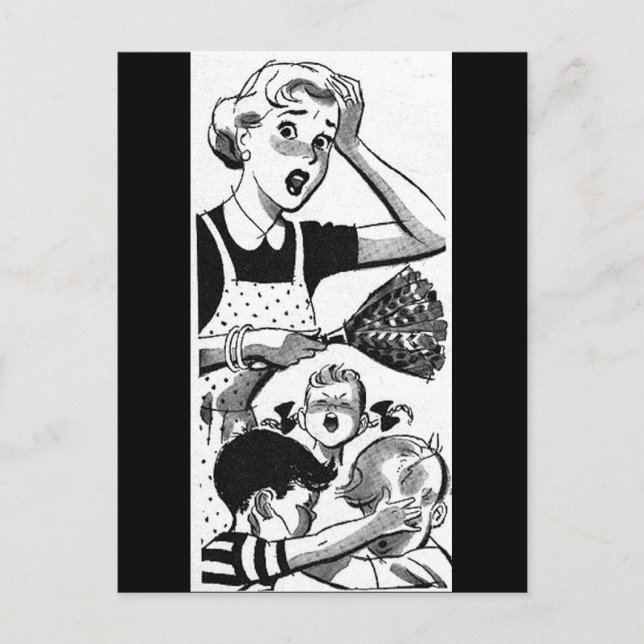 Postal Madre Retro Agobiada (Anverso)