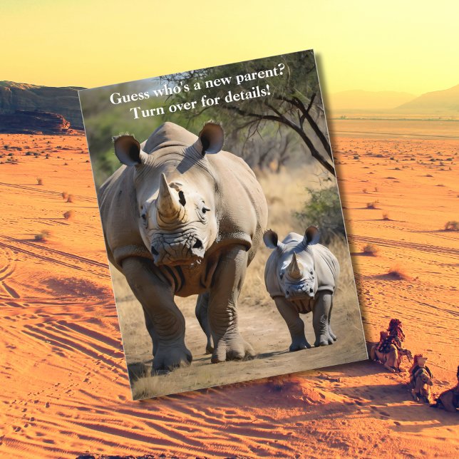 Postal Madre rinoceronte con ternera (Subido por el creador)