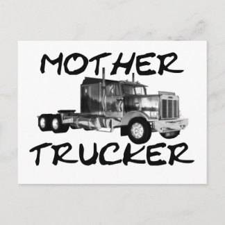 POSTAL MADRE TRUCKER - NEGRO Y BLANCO