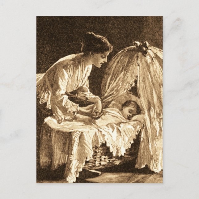 Postal Madre y bebé vintage (Anverso)