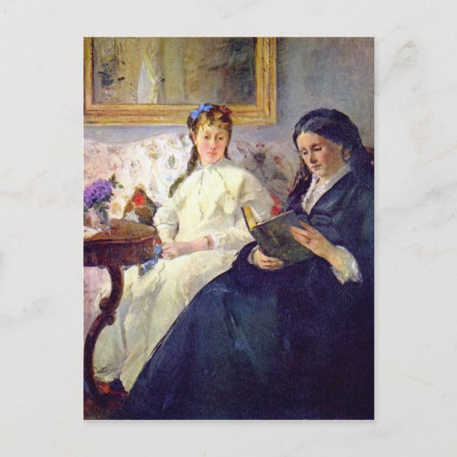 Postal Madre y hermana del artista por Berthe Morisot (Anverso)