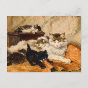 Postal Madre y sus gatitos