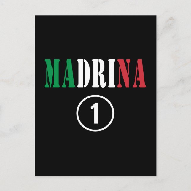 Postal Madres divinas italianas: Madrina Numero Uno (Anverso)