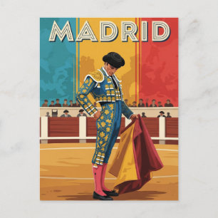 Postal Madrid Bullfighter España Viaje