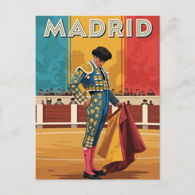 Postal Madrid Bullfighter España Viaje (Anverso)