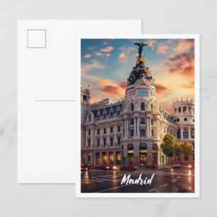 Postal Madrid City España El arte es un lugar famoso