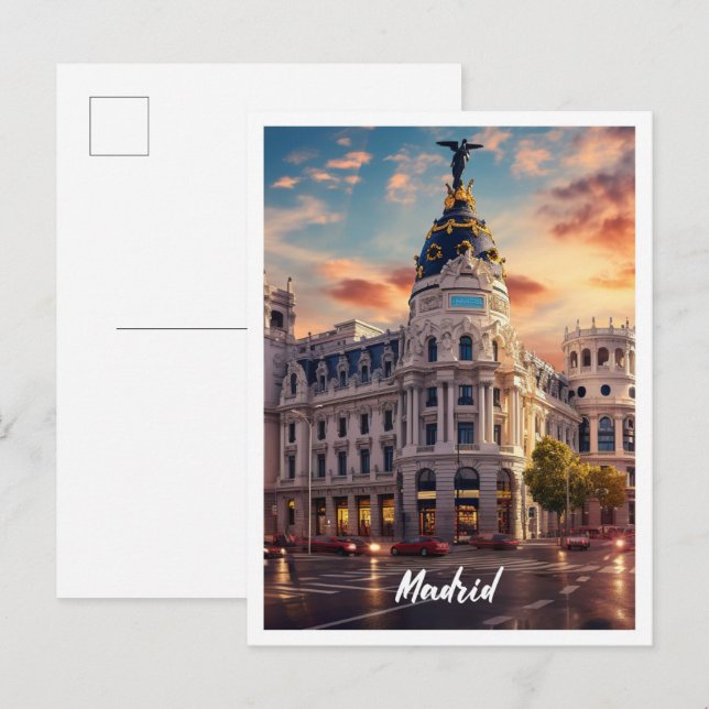 Postal Madrid City España El arte es un lugar famoso (Anverso / Reverso)