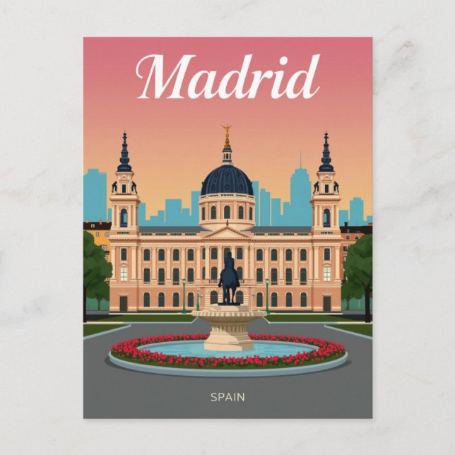 Postal Madrid City Hall Palace & Fountain (Anverso)