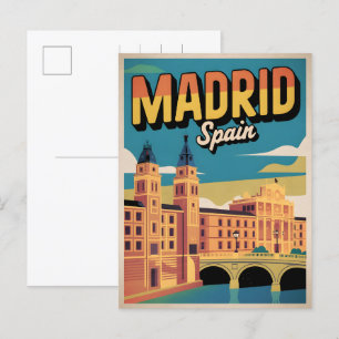 Postal Madrid ciudad españa vintage recuerdos de viaje, r