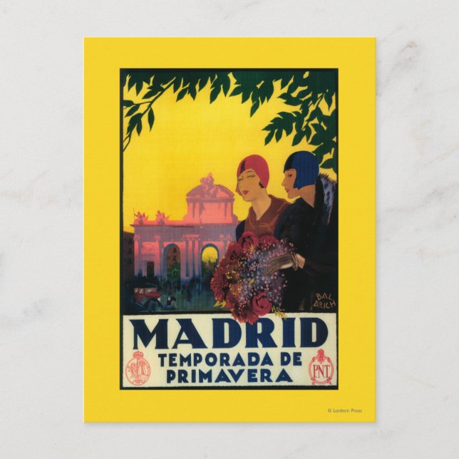 Postal Madrid en poster promocional del viaje de la (Anverso)