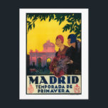 Postal Madrid en Springtime Poster de promoción de viajes<br><div class="desc">Madrid,  España - Madrid en Springtime Travel Promotional Poster - Madrid,  España fue creada en 1930. Esta imagen representa escenas de Madrid,  España.</div>