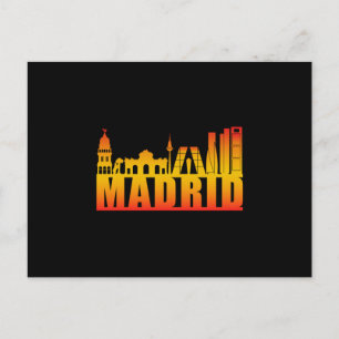 Postal Madrid España City Cityscape Skyline Funny Gift