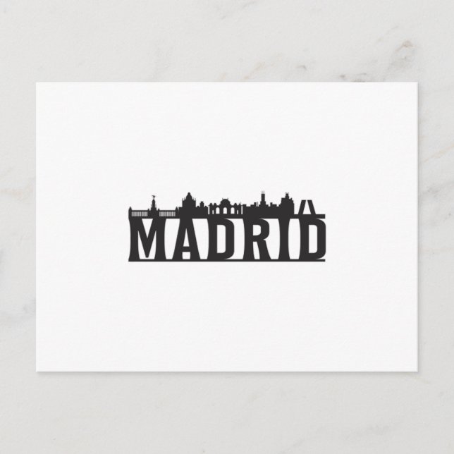 Postal Madrid España City Skyline Cityscape Trip Gift Ide (Anverso)