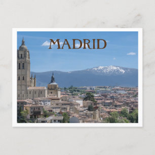 Postal Madrid, España City View with Mountains
