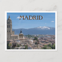 Postal Madrid, España City View with Mountains