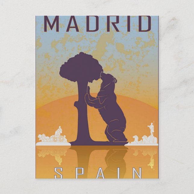 Postal Madrid España Costa de viaje vintage (Anverso)
