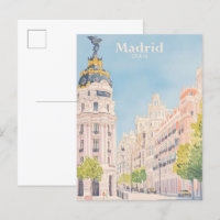 Madrid España Gouache Paint Ilustracion Viaje