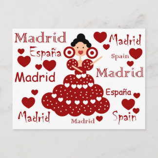 Postal Madrid España muñeca flamenca